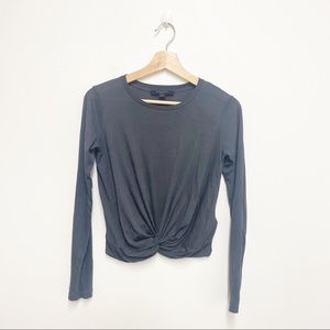 All Saints Front Twist Long Sleeve Top